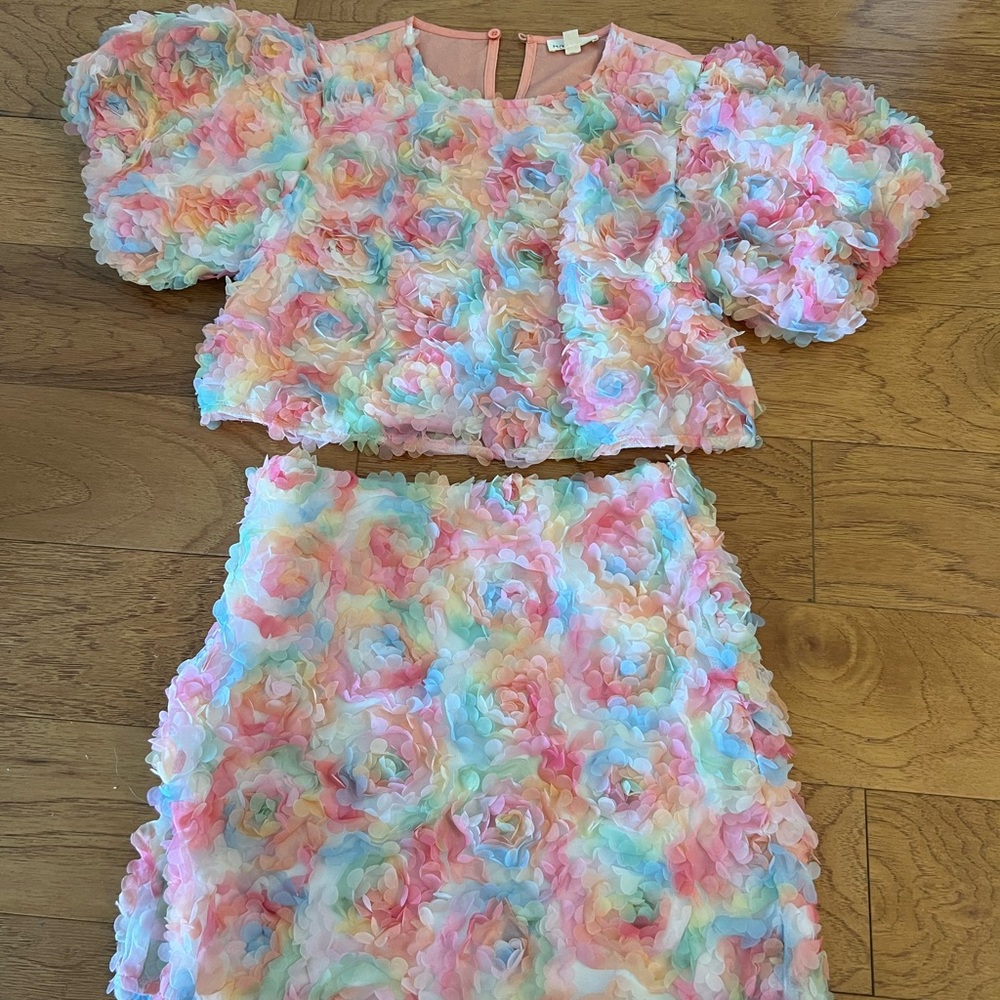 Colorful Floral Two-Piece Set